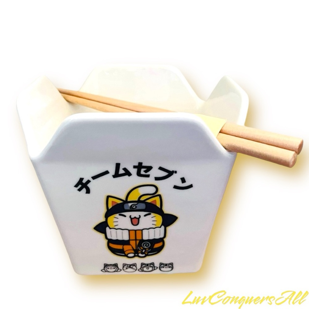 Naruto Nyaruto Take Out Bowl With Chopsticks